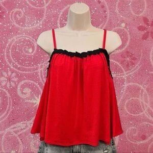Red and Black Women's Top